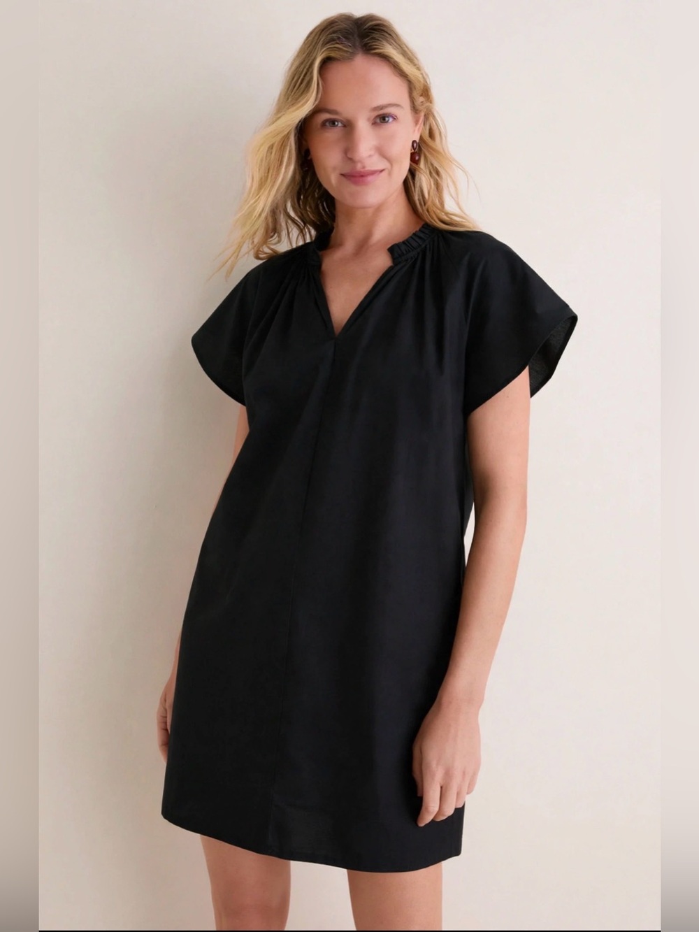 Pomander Place B1157 Black Ruffle Neck Flutter Sleeve Mini Dress XL Tuckernuck